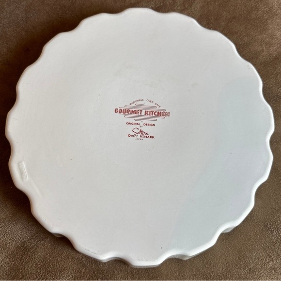 Saltera *Vintage* 1977 Himark Gourmet Kitchen Ceramic Quiche Dish, Red and White - Picture 6 of 10